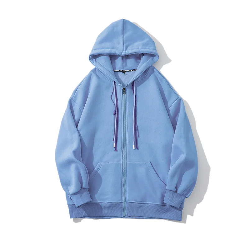 Chic Sport Style Solid Hooded Shirt Women Zip-up Streetwear Long Sleeve Sweatshirt 2022 Spring-Autumn Female Chill Clothing