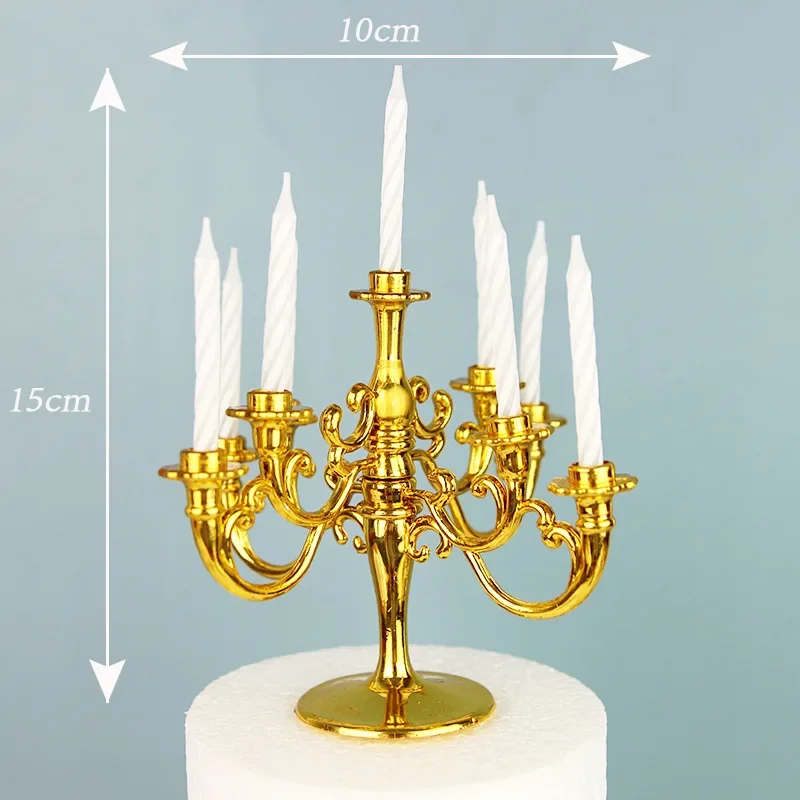 Candle Holders Plastic Candle Holders Colorful Cake Decoration stick Set for Kids Adults Birthday Party