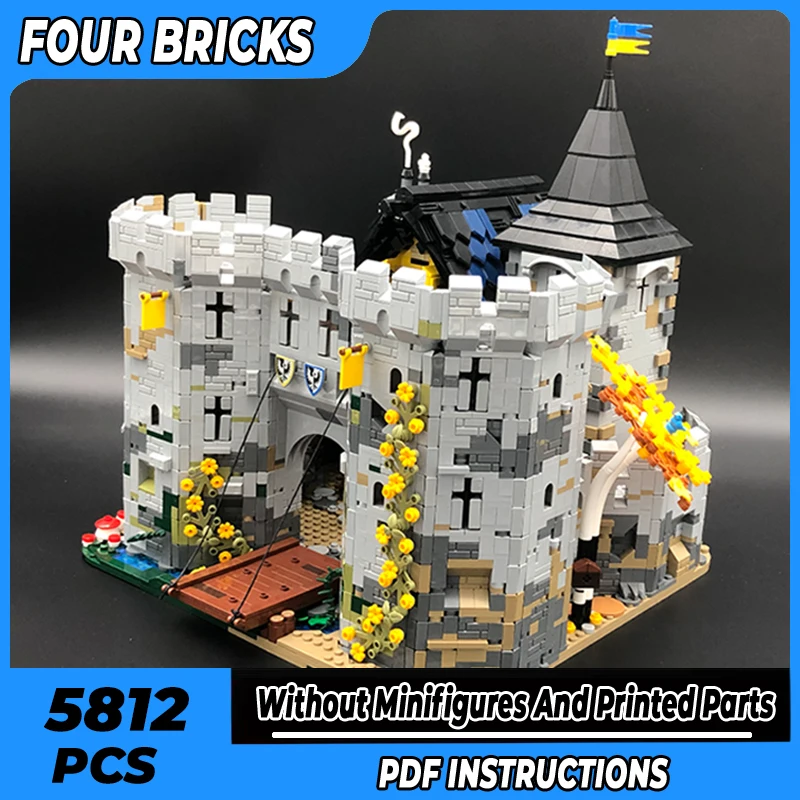 

Moc Building Bricks Castle Model Black Falcon's Fortress Technology Modular Blocks Gifts Toys For Children DIY Sets Assembly