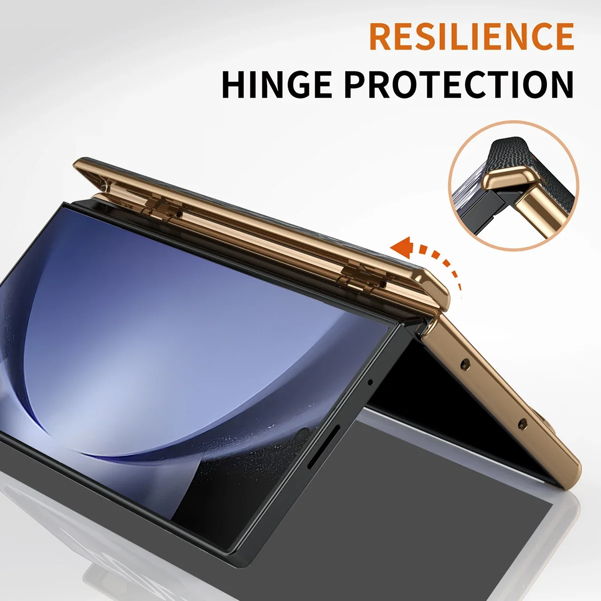 Ultra-Thin Matte Electroplated Shockproof Folding Case with Hinge Protection