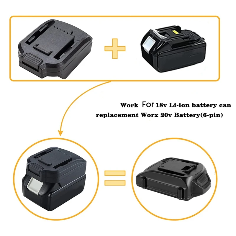 Bateria Conversion Tool para Makita, 6Pin Lithium Battery Tool, conversor, adaptador de bateria, 18V, série BL, 20V