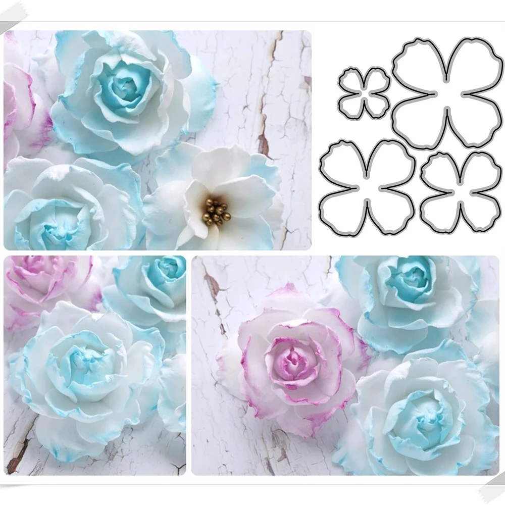 

4pcs Flower Metal Cutting Dies Cutter Stencil Mold Scrapbooking Embossing Folder DIY Craft Album Decorative