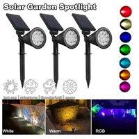 RGB Outdoor Solar Lights LED Changing Lawn Ground Lamp IP65 Waterproof Outdoor Lights Landscape Spotlights Garden Decoration 1