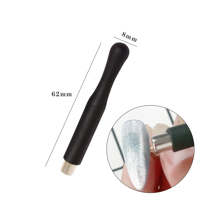 1Pcs Cylindrical Magnet for Cat Eye UV Gel Varnish with Nails Art Decoration Black Nail Magnet Tools for Manicure Design