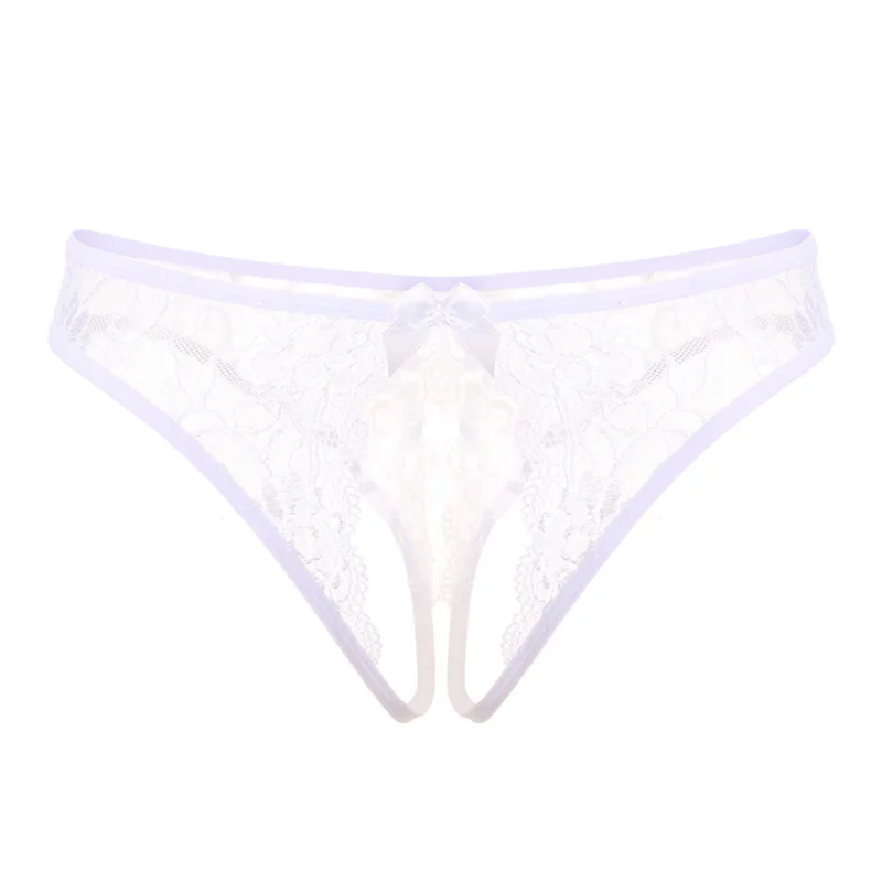 Women's Panties Open Crotch Panties Underwear Lady's Crotchless Thongs G-String Bow Transparent Briefs cotton panties seamless panties brazilian underwear lace panties female underwear women panties womens underwear