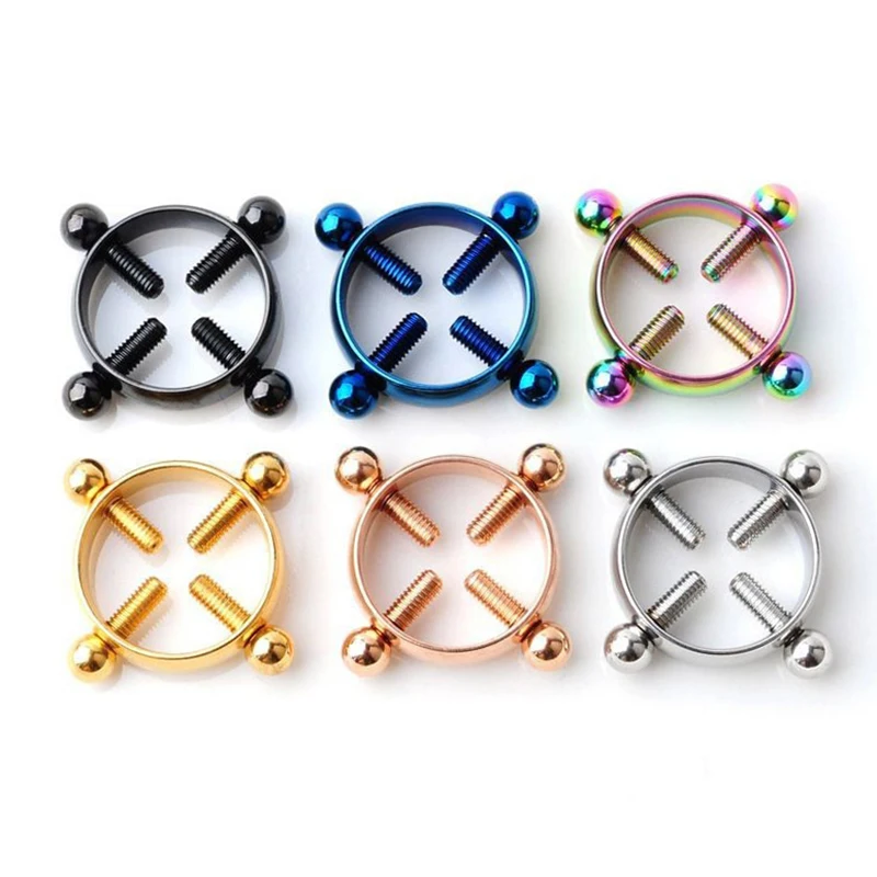 Adjustable Stainless Steel Fake Nipple Ring Non Piercing Jewelry_voghion.com