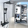 Intelligent Digital Display BathroomThermostatic Shower Set Piano Key Ambient Light Gray Shower System Mixer Shower Faucet 1