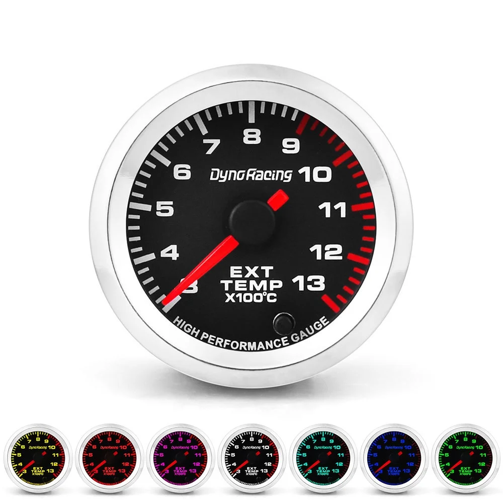 2" 52mm EGT Exhaust Gas Temp Gauge LED Pointer Temperature Meter Kit With Sensor 300~1300℃ 12V
