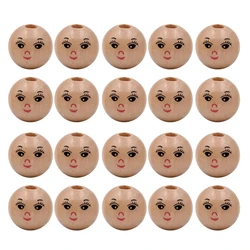 Pack of 20 Smiling Face Wooden Beads (18mm)