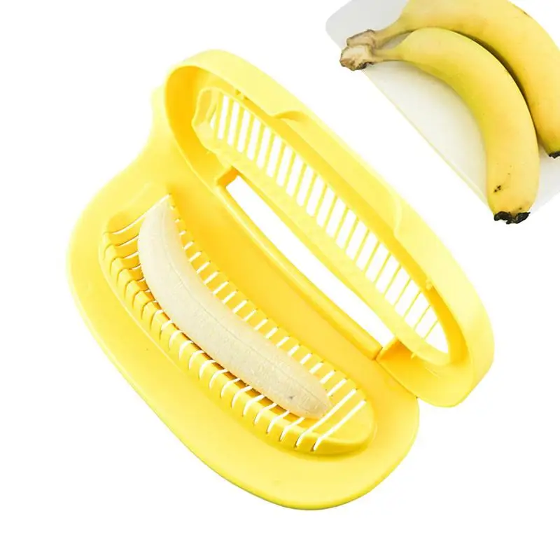 

New 1 Piece Banana Peeler Banana Slicer Handheld Banana Slicer Easy To Clean TimeSaving Salad Tool Anti-Slip Kitchen Gadget tool