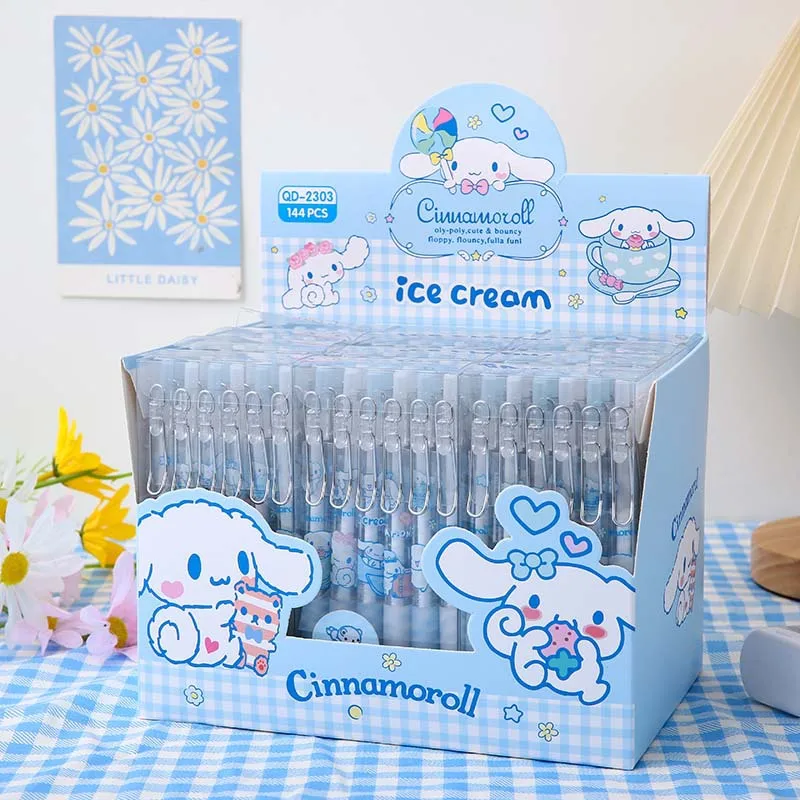 

Miniso Kawaii Cinnamoroll Push Pens Metal Pen Clip Press Neutral Pens Signature Pen Cartoon Graffiti Printing Student Stationery