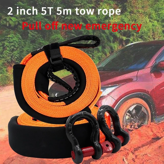 5m 5 Tons Heavy Duty Car Recovery Tow Strap Towing Rope with 2 Tow Hooks -  AliExpress