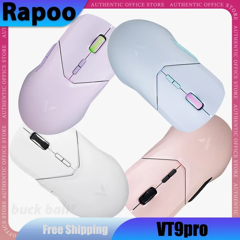 

Rapoo VT9pro Wireless Bluetooth Mouse Lightweight PAW3395 Dual Mode With Wireless Charger Office Gaming Mice For Pc Laptop Gifts