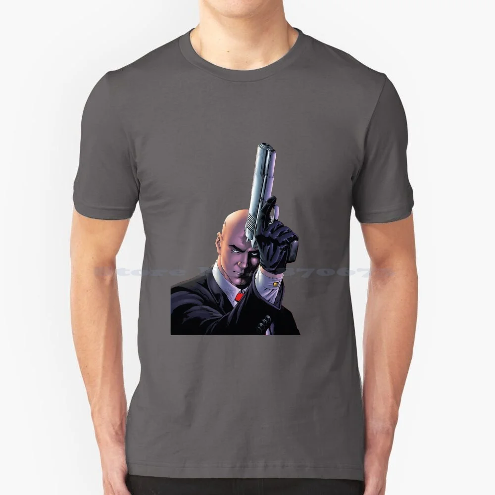 Agente 47 Hitman T Shirt 100% Cotone Tee Agent 47 Hitman Hitman Agente Agente 47 Hit Man Agente Pistole 47 Agente 47 Secret