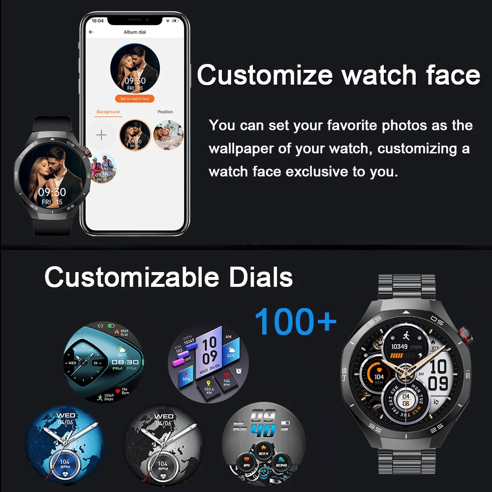 Outdoor Sports Smartwatch Men Bluetooth Call NFC Heart Rate Waterproof Message Alert Music Weather Smartwatch For Android iOS
