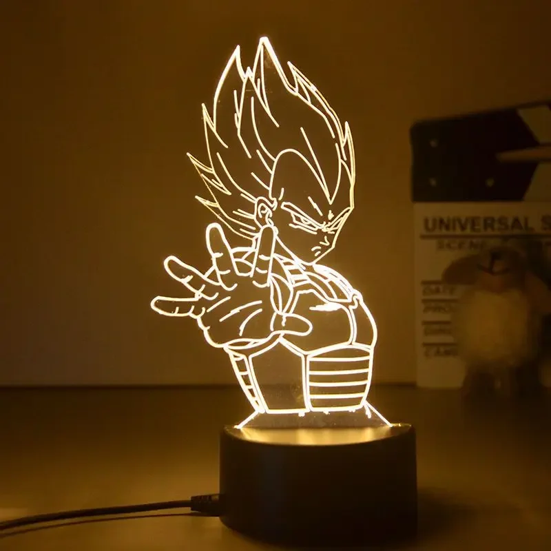 Dragon Ball Led Night Light Anime Super Saiyan Son Goku Vegeta 3D Mini Touch Night Table Lamp Toys For Kids Regalo Di Natale