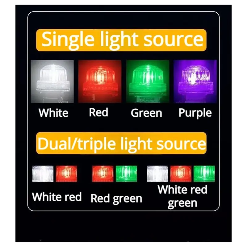 Luci di segnalazione marine a energia solare, lampade di navigazione a LED, faro di segnalazione impermeabile per yacht e imbarc - immagine 4