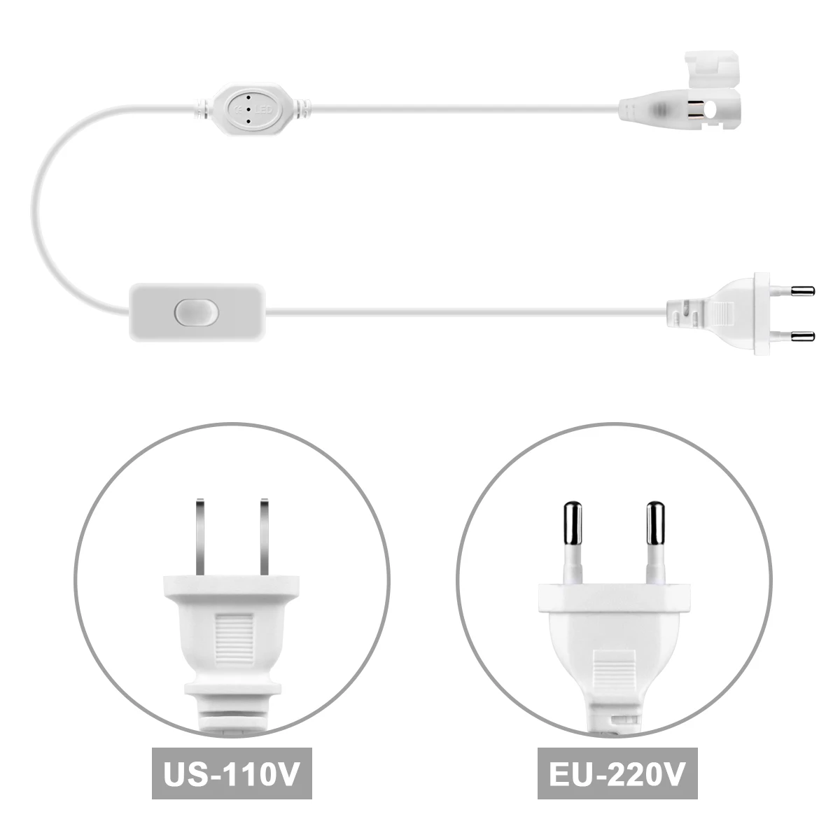 Versatile COB LED Strip with Dual Voltage and Multiple Plug Options