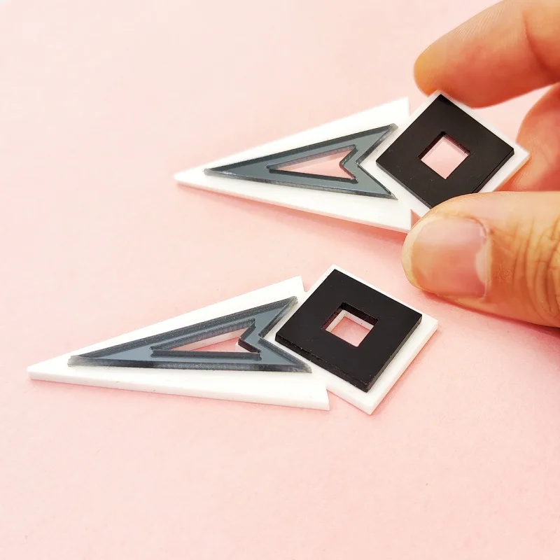 KUGUYS Acryl-Ohrringe mit geometrischem Farbblock-Design für Damen, kontrastierendes Schmuckzubehör – Detail 12