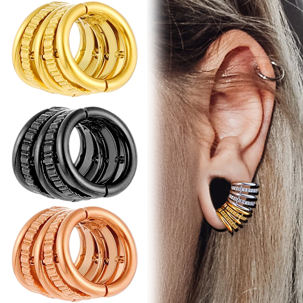 Giga 5pcs 10pcs Stack Ring Lobe Ear Cuff Gauge Plugs Ear Tunnels