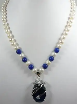 

Благородный белый кулон 7-8 с подвеской из натурального жемчуга и циркона, женская бижутерия, ожерелье 18 дюймов