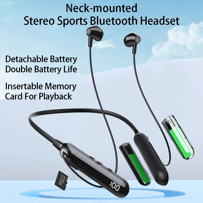 Neck Hanging Wireless Bluetooth Earphones Adsorption Noise