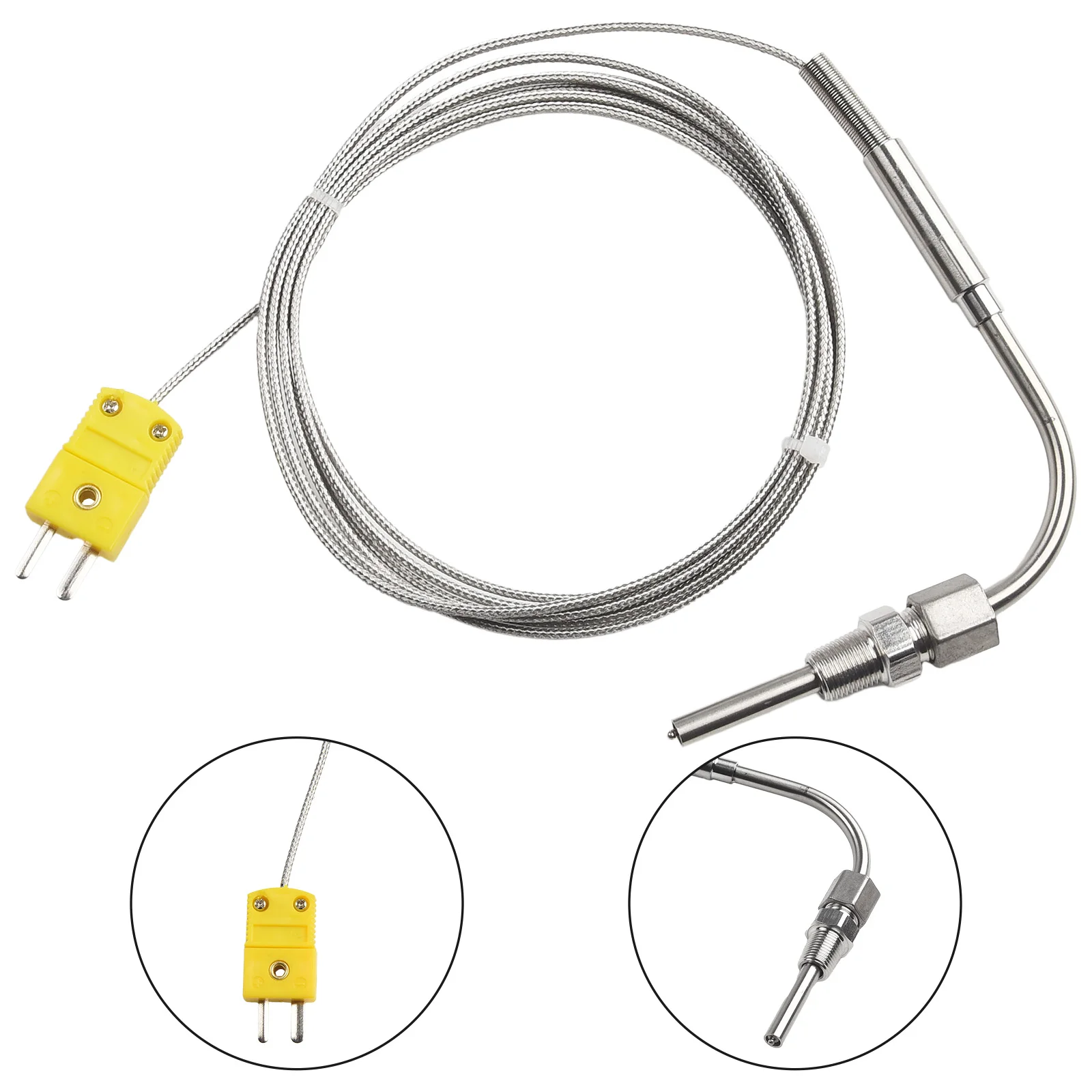 2M EGT K-Typ Thermoelement Auspuff Sonde Hohe Temperatur Sensor Gewinde Test Länge Draht Multimeter Tester Linie sonde Sensor – Detail 10