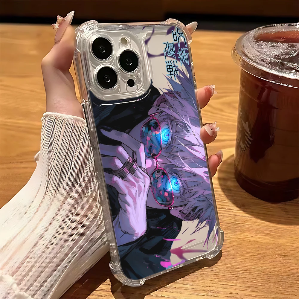 Anime Cool Jujutsu Kaisen Anti-Fall Clear TPU Phone Case