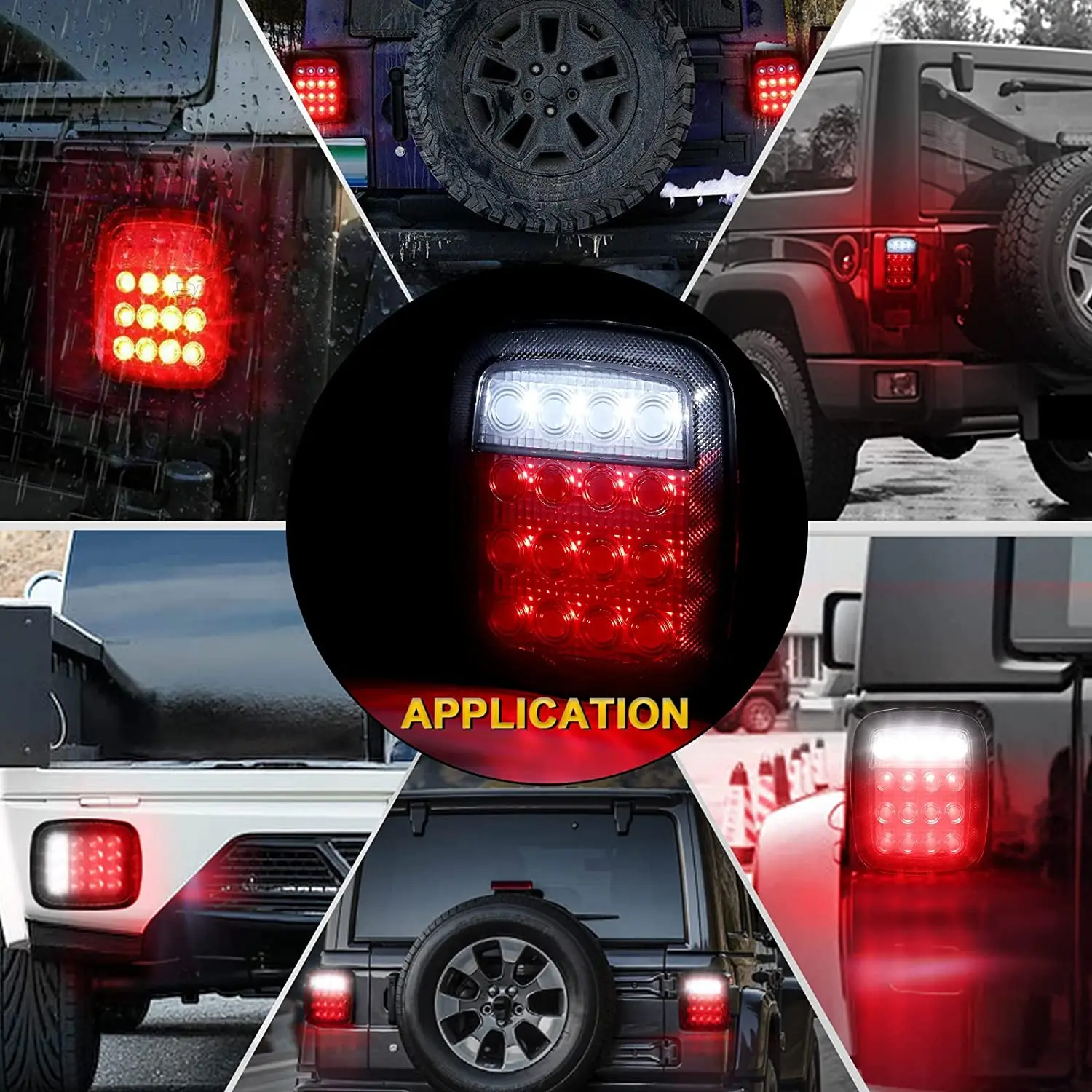 Jeep Tail Lights 2x Stop Turn Tail Brake Backup 16 LED Marker Light For Trailer M 576581 - Foto 13