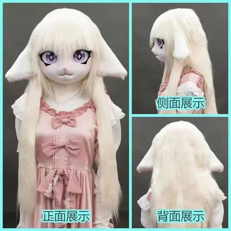 Cute Fursuit Kigurumi Headsets Furry Animal Cosplay Costumes Comiket Furries Rubbit Doll Cat Comiket Furries Doll costumes