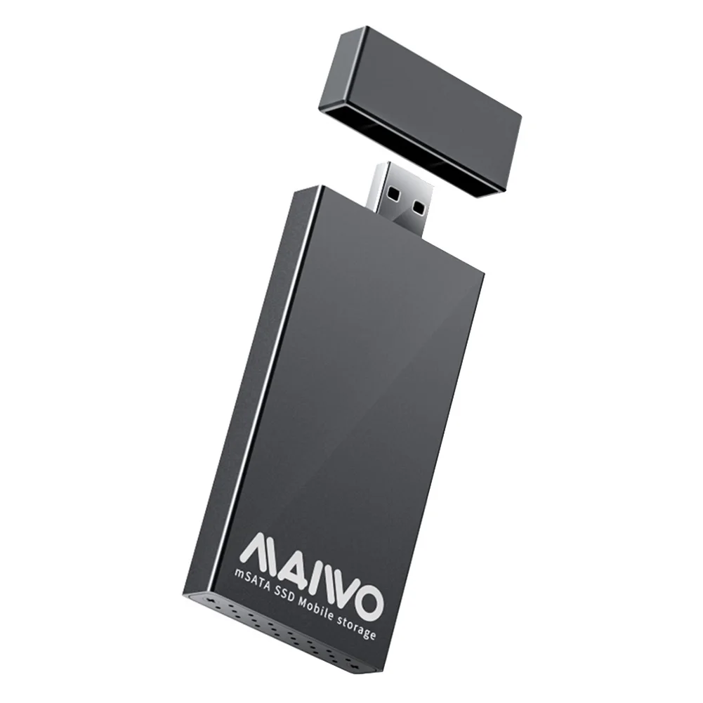 MAIWO 휴대용 모바일 솔리드 스테이트 드라이브 박스, USB 3.0-MSATA SSD 외장 케이스, 알루미늄 합금, 지지대 2T 메모리