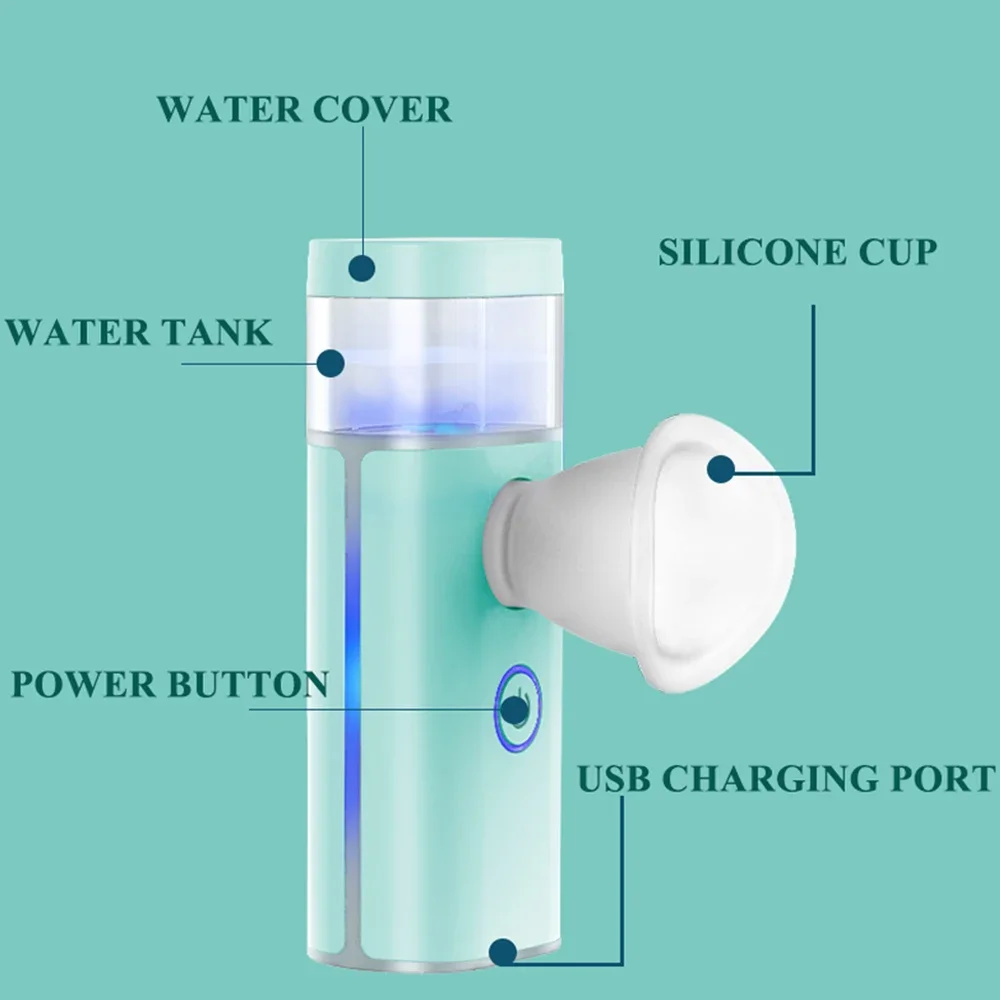 Face Sprayer Portable Eye Sprayer with Nozzle Mini Cool Mist Facial Steamer Handheld Hydrating Mist Sprayer for Face and Eye 6