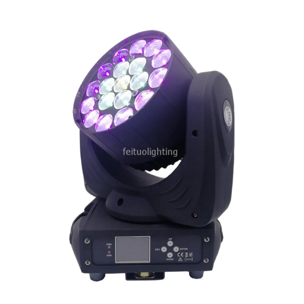 

2pcs With 1Case professional stage lights 19X15W Focusing Moving Head Wash Zoom Beam RGBW 4in1 led zoom wash moving head light