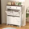 Entryway Shoe Storage,Flip Drawers ,Shoe Storage Cabinet, Shoe Cabinet with Drawer, for Entryway,Freestanding 1