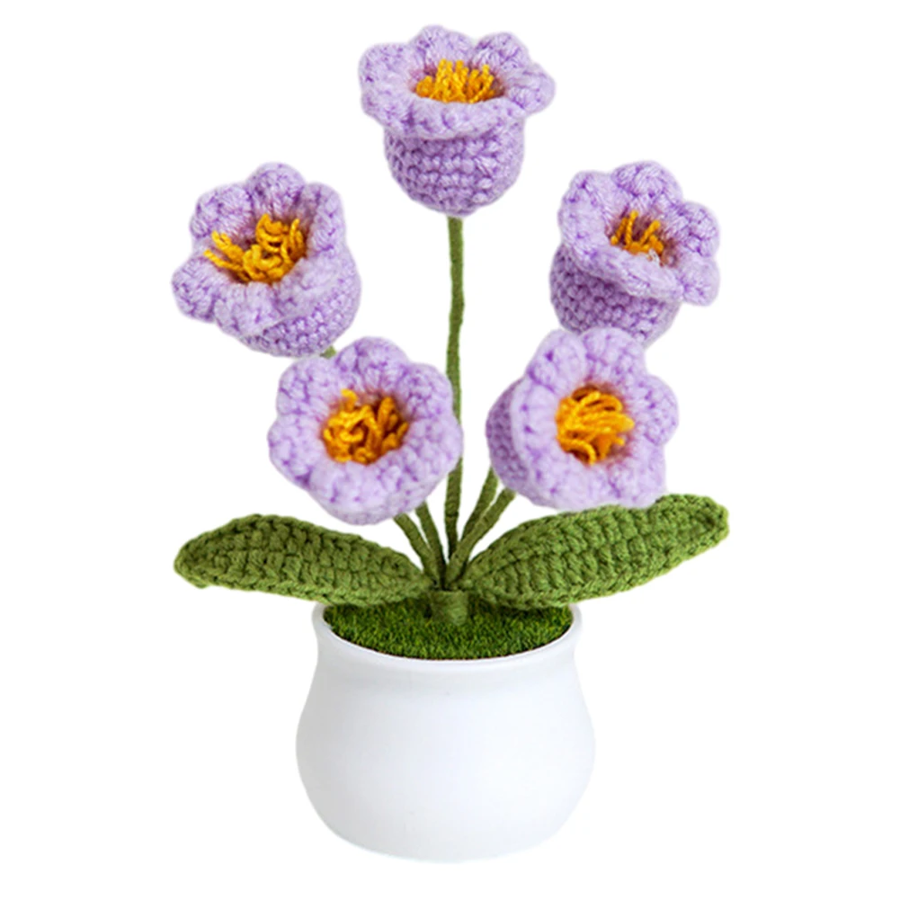 

Woolen Yarn Material Handwoven Potted Plants Purple Valley 5 Heads No Deformation or Pilling Compact and Portable