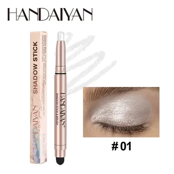 Heallor Double-head Eyeshadow Stick Diamond Shimmer Highlighter Pencil Pearl Pigment Long Lasting Cream Eye Shadow Matte Brush P - Thumbnail 3