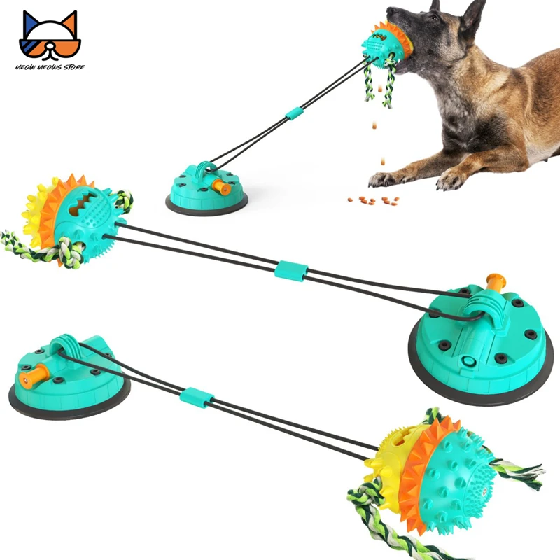 DogChewToywithRopeVacuumSuctionCupMultifunctionalChewBallTug