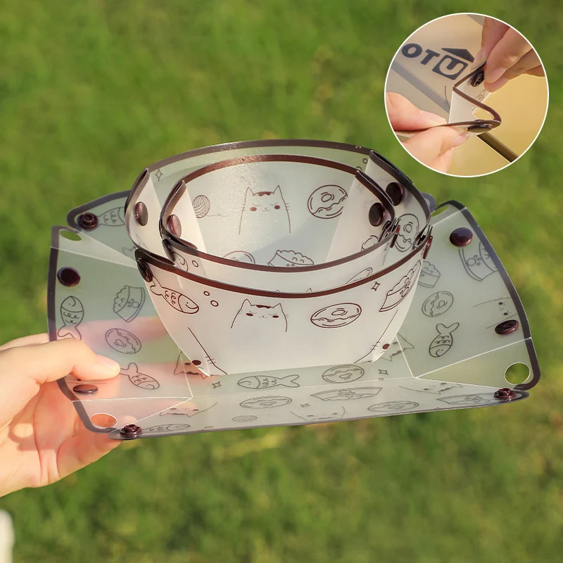 Folding Camping Tableware Outdoor Portable Folding Lightweight Bowl Dinner Plate Water Cup Multi-purpose Camping Tableware