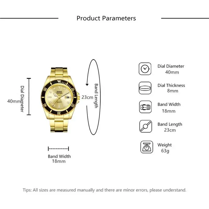 2022 Top Brand DQG Luxury Men's Watch 30m Waterproof Date Clock Male Sports Watches Men Quartz Wrist Watch Relogio Masculino