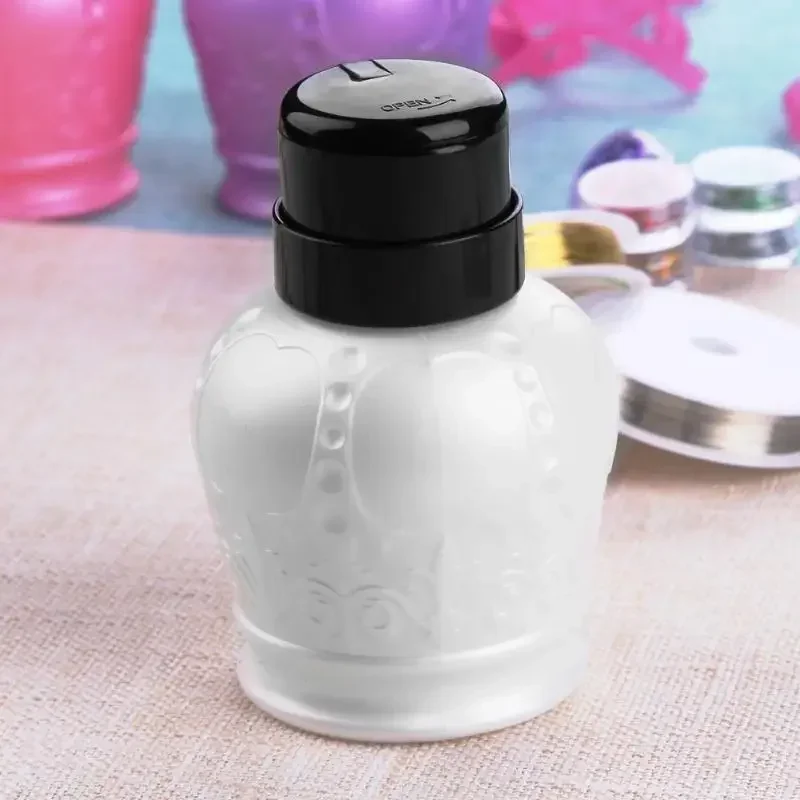 네일 광택제 리무버 프레스 클리닝 빈 펌프 디펜서 병 매니큐어 도구, 180ml