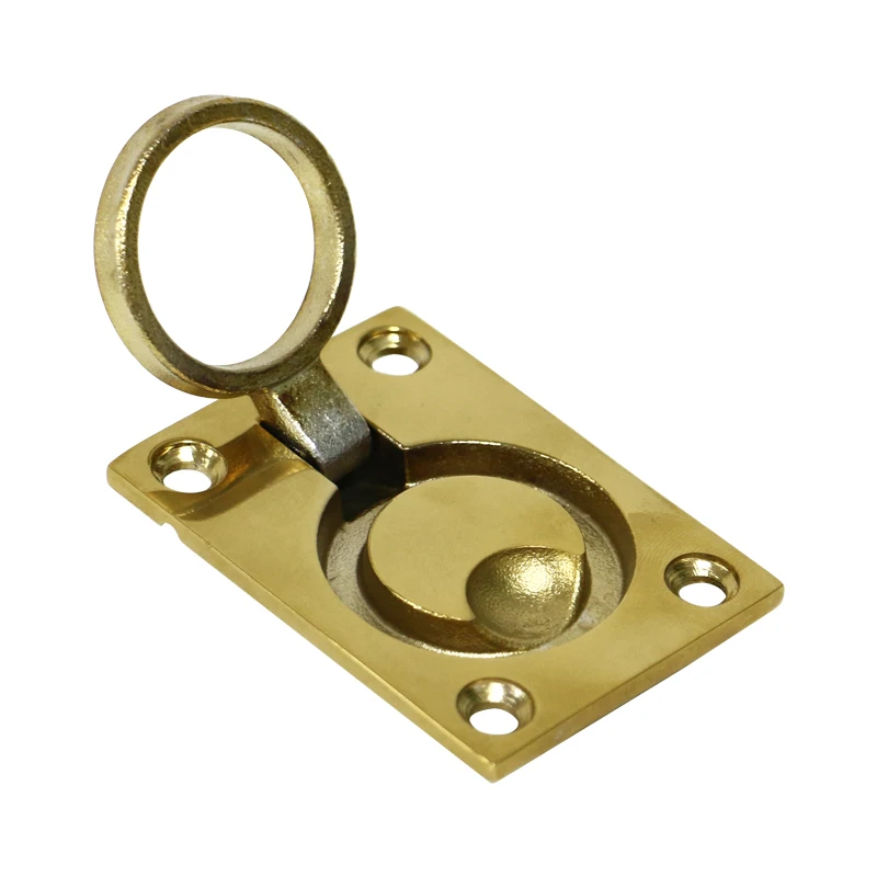 Andymarine New Brass Plating Boat Recessed Hatch Square Flush Llift Ring Handle Marine Locker Flush Lift Ring Pull Deck Hatch antique brass deck mounted 4 centerset dual handle two holes bathroom faucet swive spout basin sink mixer taps