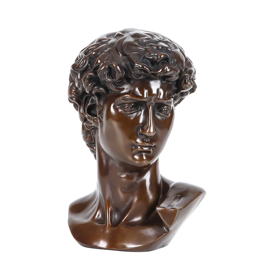 

Bronze David Head Bust Statue Michelangelo Sculpture Replica Gorgeous Home Decoration
