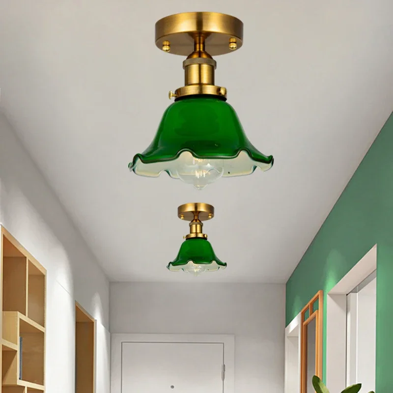 

Loft Industrial Vintage Ceiling Lamp Gold Glass Decor Ceiling Lights Plafonnier LED Pendant Light for Living Room Bedroom Porch