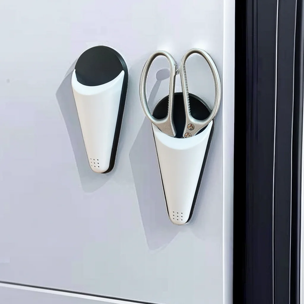 

Kitchen Scissors Storage Rack Refrigerator Magnetic Suction Scissors Universal Storage Box Adsorption Tool Holder