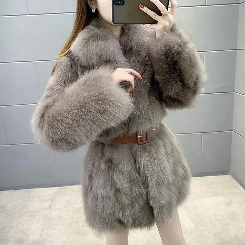 Winter Jackets for Women 2023 Imitation Fox Fur Coat Women Korean