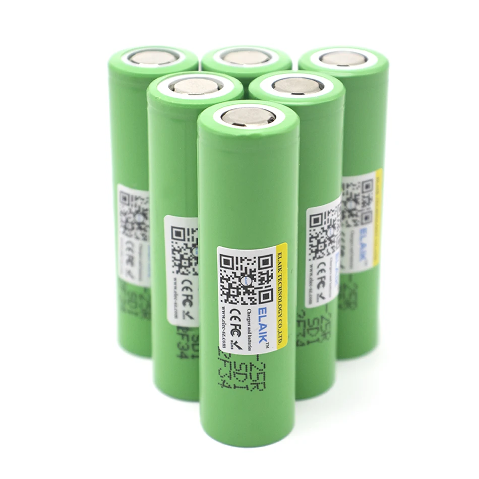 ELAIK 18650 2500mAh High Drain 20A 3.7V Lithium Ion Rechargeable