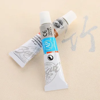 12Colors/set of DIY Art Painting Paint Professional Acrylic Watercolor Set Ceramic Stone Paints Brush Practical School Supplies 2