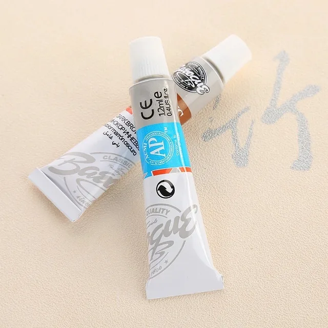 12Colors/set of DIY Art Painting Paint Professional Acrylic Watercolor Set Ceramic Stone Paints Brush Practical School Supplies 2