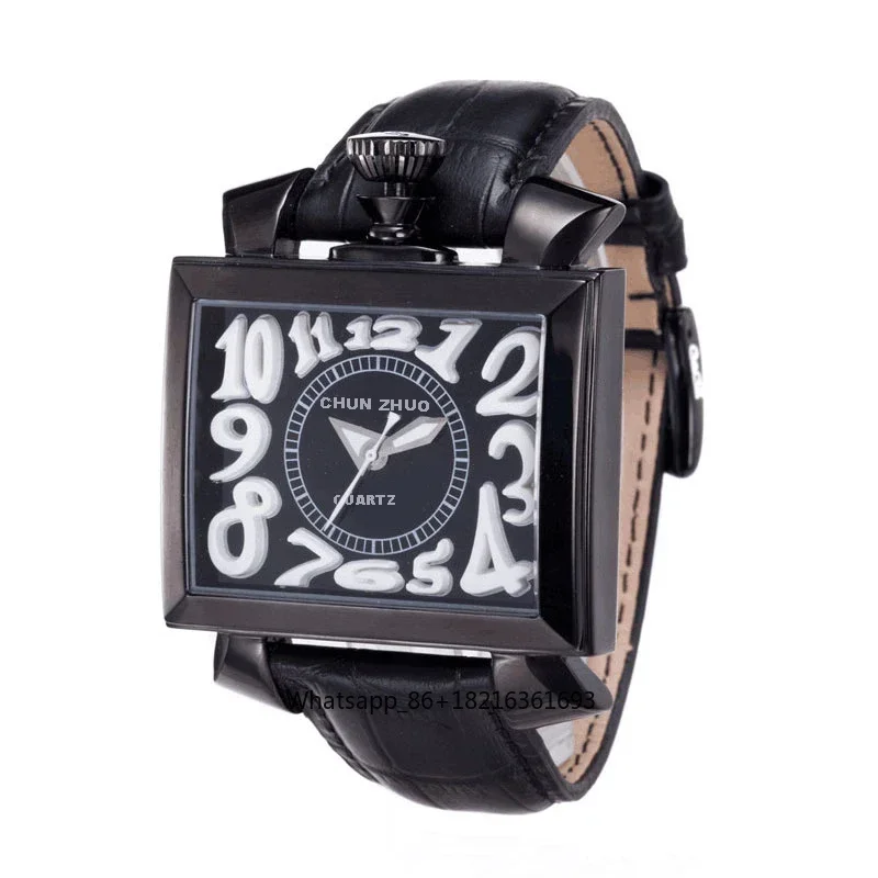 Internet celebrity watch neutral fashion trend European and American fashion large dial men's and women's GAGA leather watches