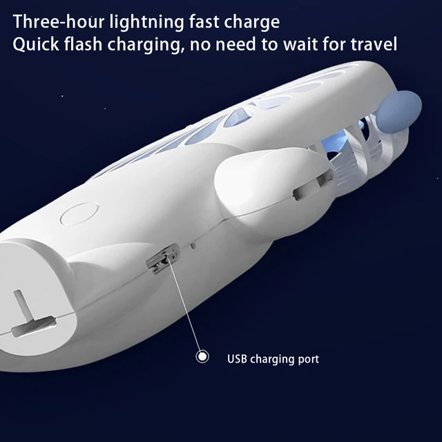 Hordozható Fényes Macska Fülek Ventilátor, 800Mah 3 Sebesség Állítható Usb Újratölthető Mini Kézi Rajongó Személyi Utazáshoz/Vásárláshoz - Image 6